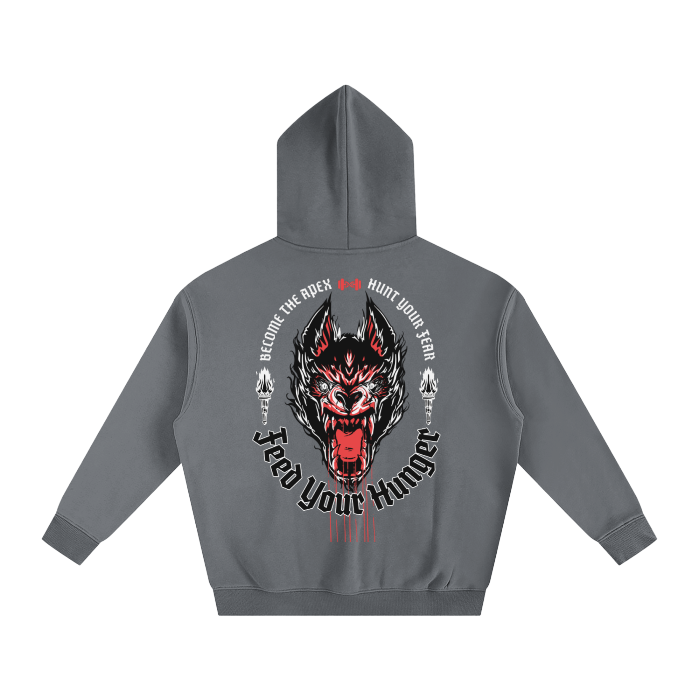 Oversize Fleeced Hoodie FEED YOUR DEMON DARK ODMPOD