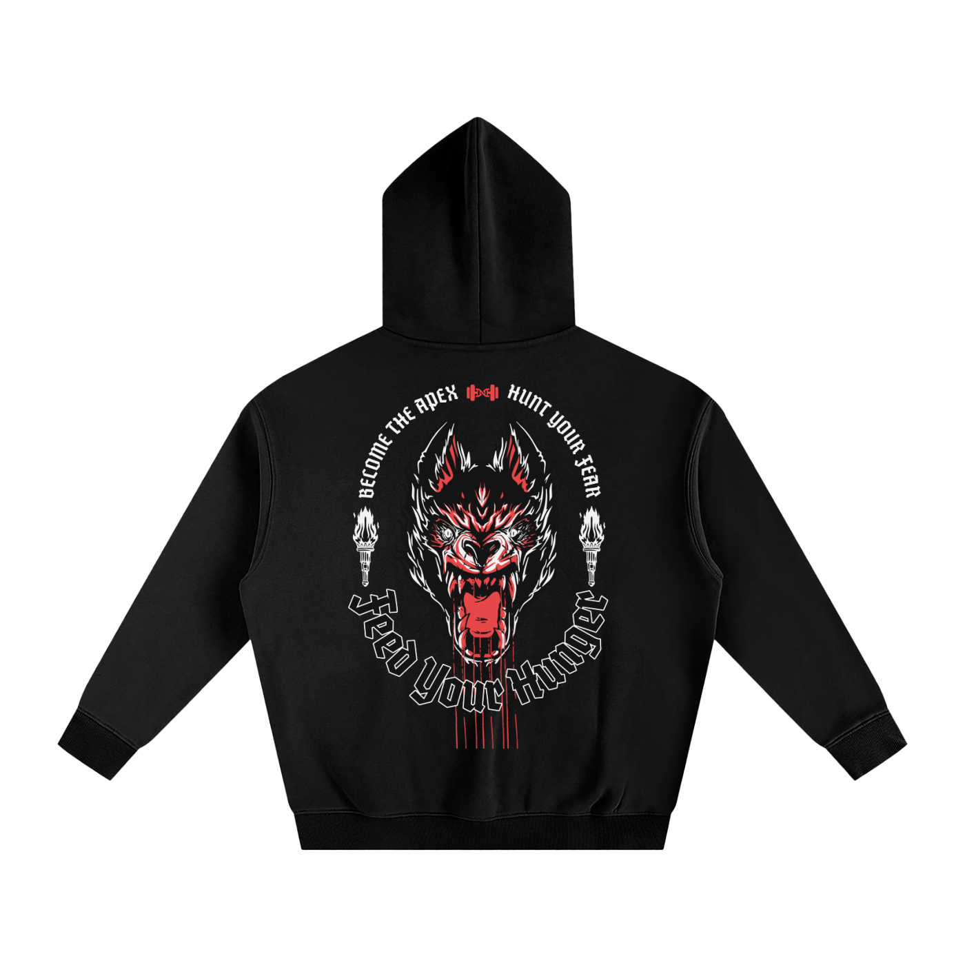 Oversize Fleeced Hoodie FEED YOUR DEMON DARK ODMPOD