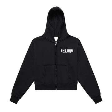 Fleeced Zip-Up Cropped Hoodie Dark Colors ODMPOD