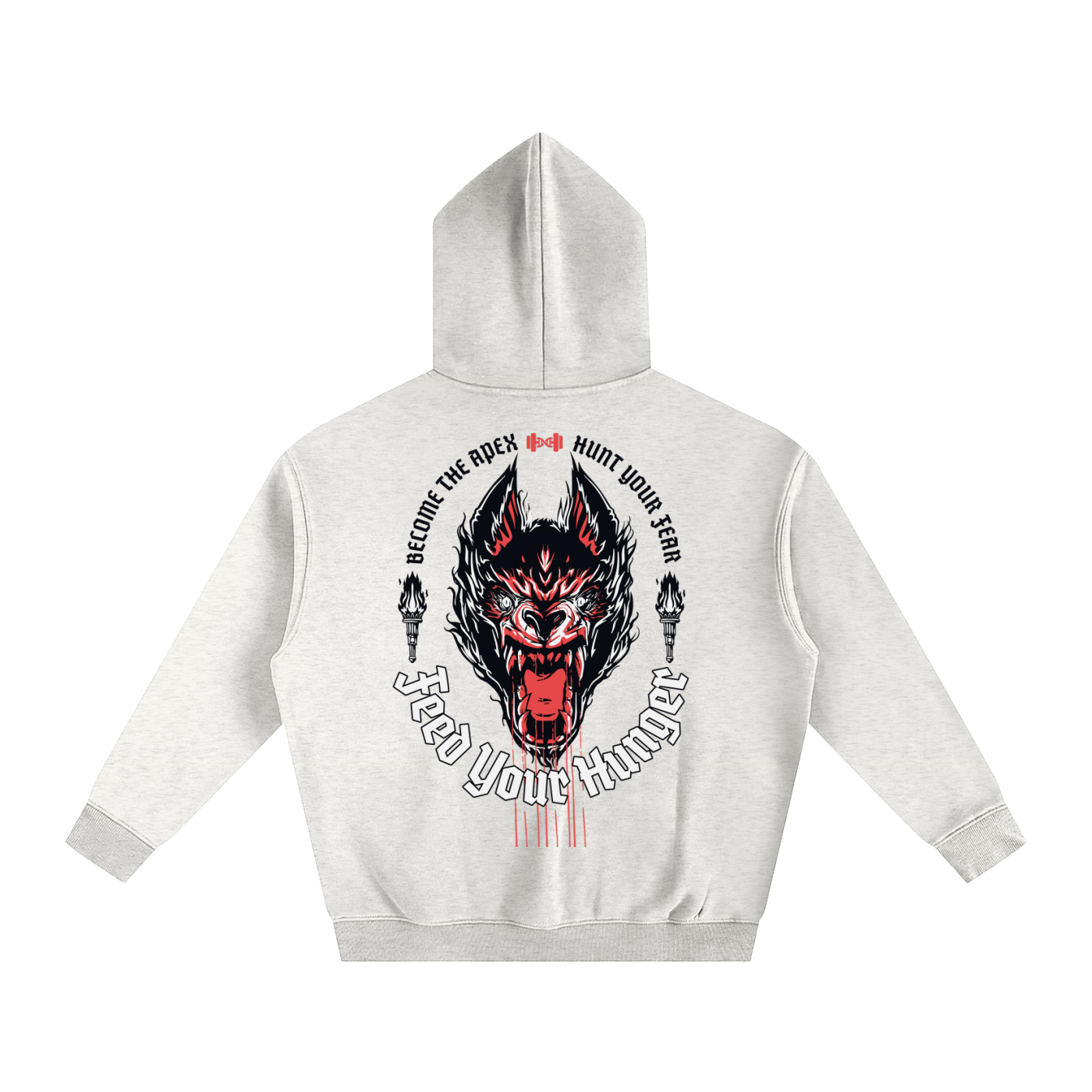 Oversize Fleeced Hoodie FEED YOUR HUNGER LIGHT ODMPOD