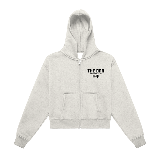 Fleeced Zip-Up Cropped Hoodie Light Colors ODMPOD